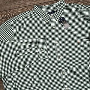 Polo Ralph Lauren Men's Big & Tall Oxford Shirt Green Gingham Size 4XLT NEW